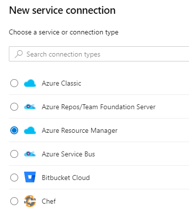 service connection menu