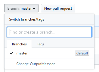 Branch button on web interface