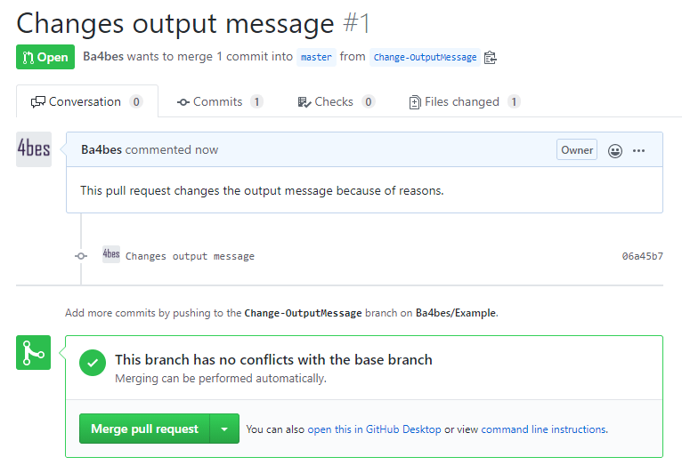 The pull request